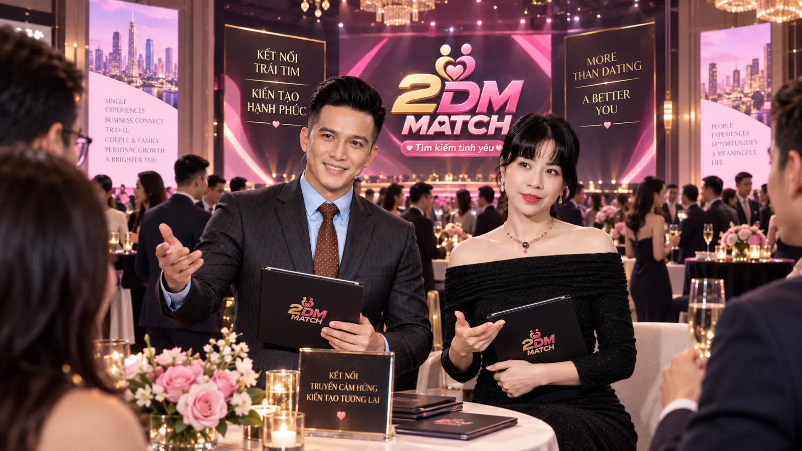 Khách mời trò chuyện sôi nổi tại khu networking đêm gala