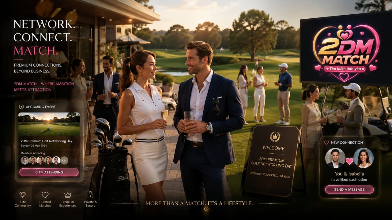 Nhóm doanh nhân giao lưu trên sân golf